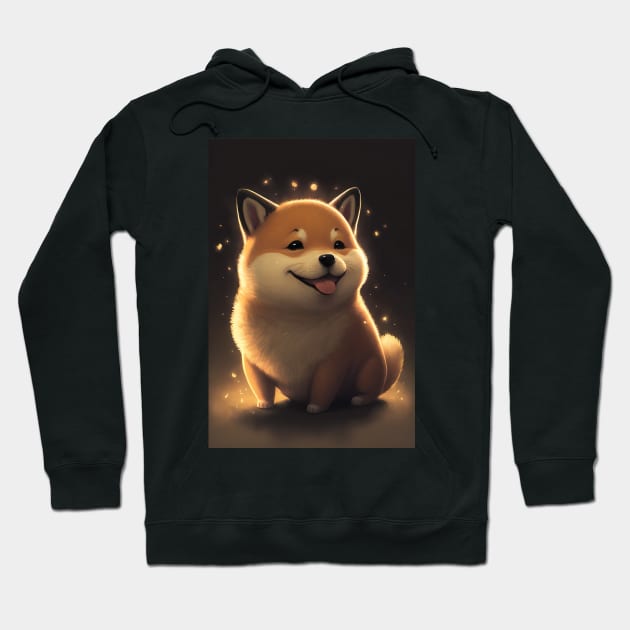 Happy Shiba Inu Dog Hoodie by KoolArtDistrict